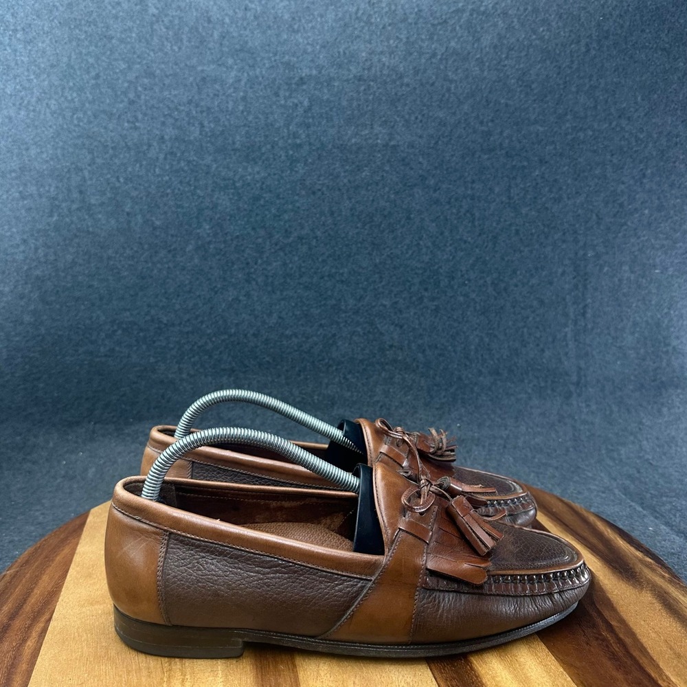 Florsheim Leather Tassel Loafer Two Tone Brown Men's Size 9D 30203 - Picture 1 of 13
